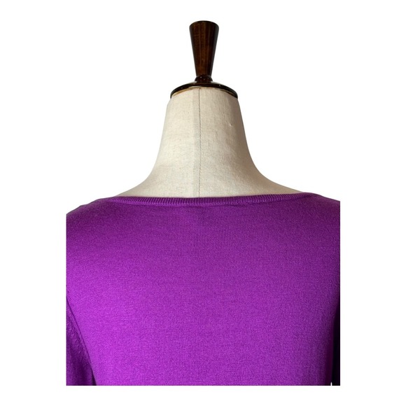 Ann Taylor Sweater Women Small Purple Knit Boat Neck Preppy Academia Career - Picture 5 of 10